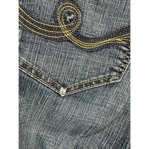 Lee Mid Rise Dark Wash Blue Cotton Blend Denim Bootcut Jeans Women's Size 16 - Picture 7 of 10